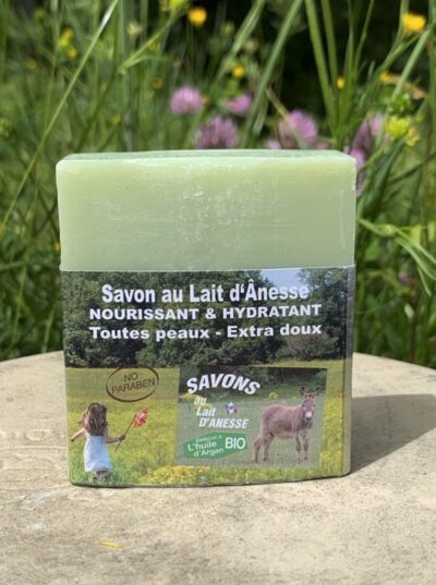 Savon au lait d’ânesse – Enrichi à l’huile d’argan BIO Aloe