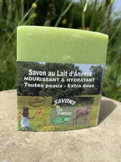 Savon au lait d’ânesse – Enrichi à l’huile d’argan BIO Chevrefeuille