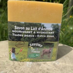 Savon au lait d’ânesse – Enrichi à l’huile d’argan BIO Miel