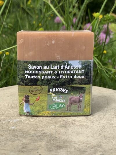 Savon au lait d’ânesse – Enrichi à l’huile d’argan BIO Monoi