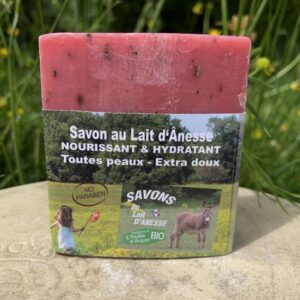 Savon au lait d’ânesse – Enrichi à l’huile d’argan BIO Vigne rouge