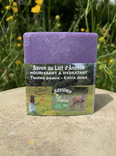 Savon au lait d’ânesse – Enrichi à l’huile d’argan BIO Violette
